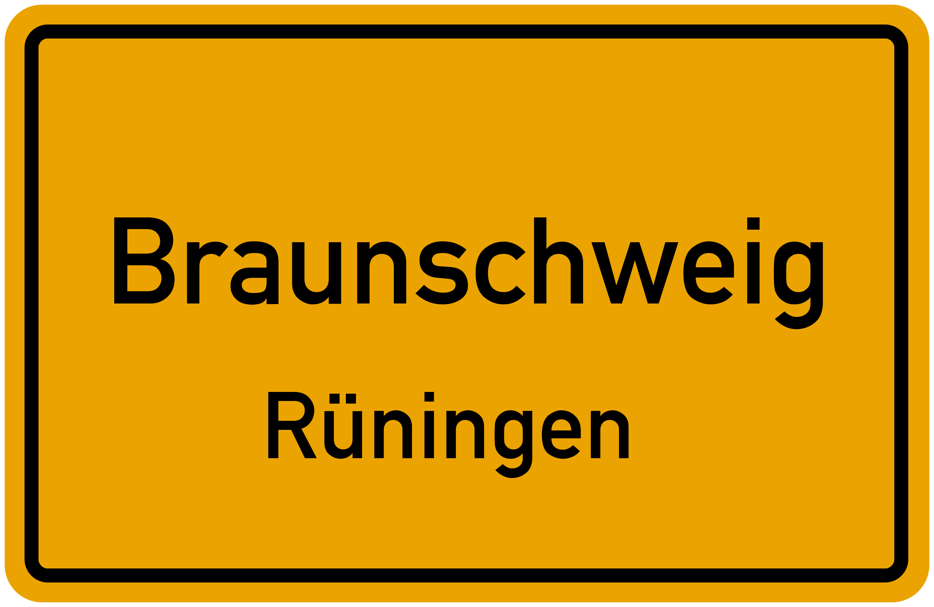 Ortsschild Braunschweig-Rüningen kostenlos: Download & Drucken