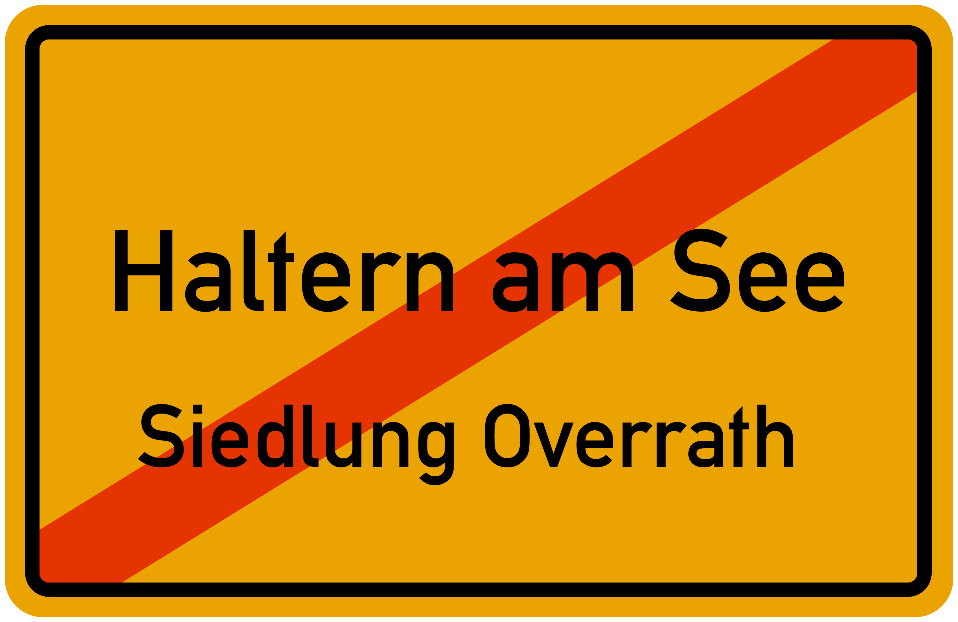 Ortsschild Haltern am See-Siedlung Overrath kostenlos: Download & Drucken