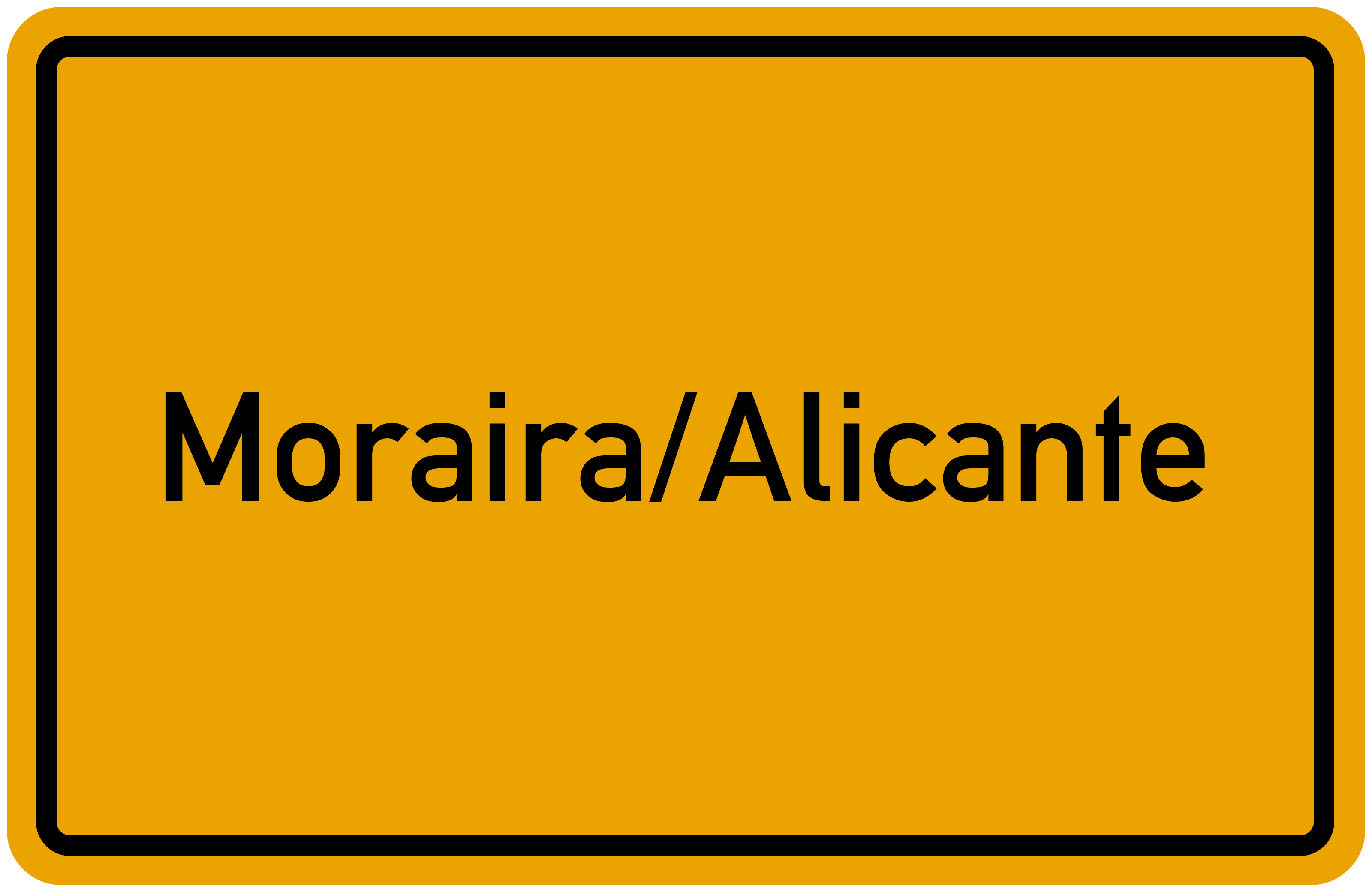 Ortsschild Moraira/Alicante kostenlos: Download & Drucken