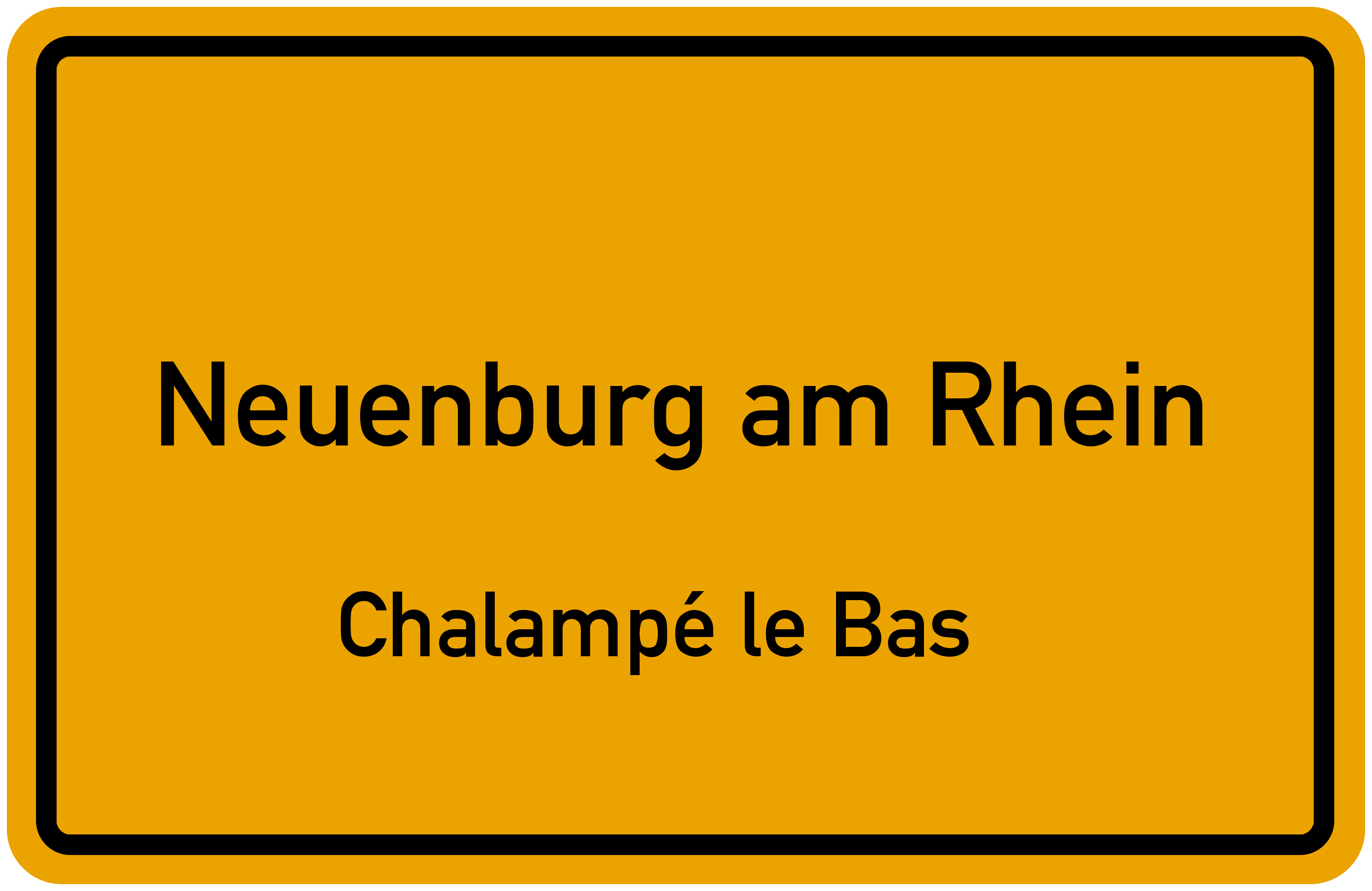 Ortsschild Neuenburg am Rhein-Chalampé le Bas kostenlos: Download & Drucken
