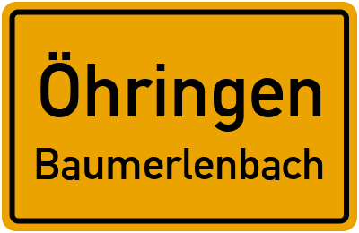 Ortsschild Öhringen Baumerlenbach