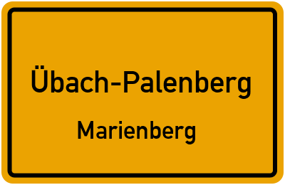 Ortsschild Übach-Palenberg Marienberg