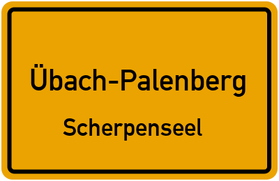 Ortsschild Übach-Palenberg Scherpenseel