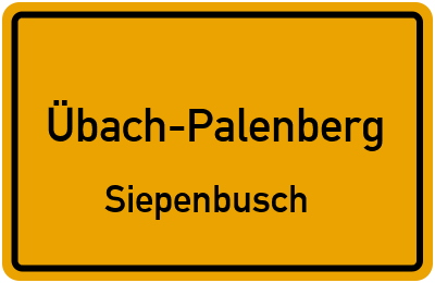 Ortsschild Übach-Palenberg Siepenbusch