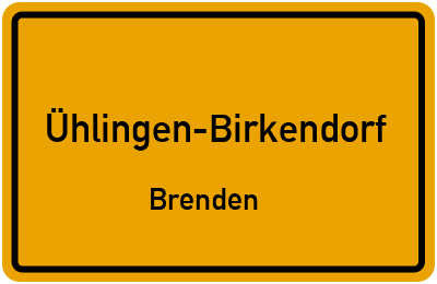 Ortsschild Ühlingen-Birkendorf Brenden