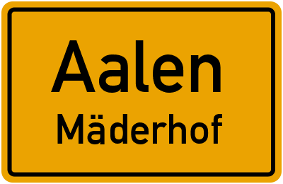 Straßenverzeichnis Aalen Mäderhof