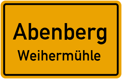 Ortsschild Abenberg Weihermühle