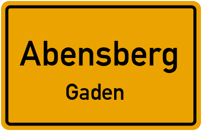 Ortsschild Abensberg Gaden