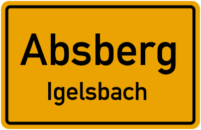 Ortsschild Absberg Igelsbach