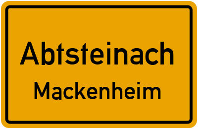 Ortsschild Abtsteinach Mackenheim