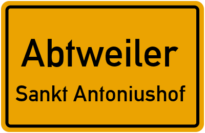 Straßenverzeichnis Abtweiler Sankt Antoniushof