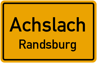 Straßenverzeichnis Achslach Randsburg