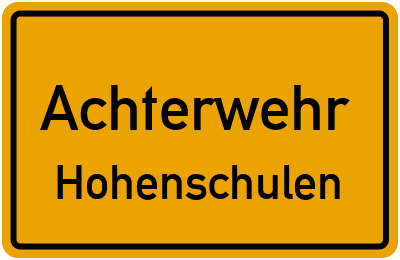 Straßenverzeichnis Achterwehr Hohenschulen