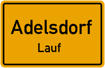 Ortsschild Adelsdorf Lauf