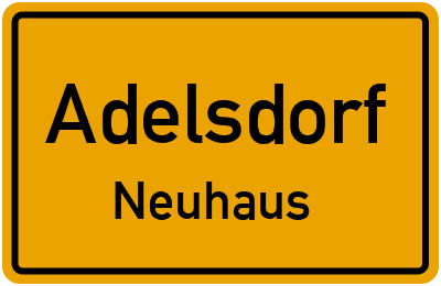 Ortsschild Adelsdorf Neuhaus