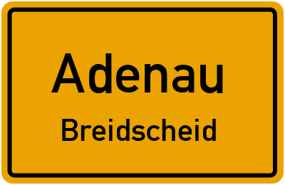 Straßenverzeichnis Adenau Breidscheid