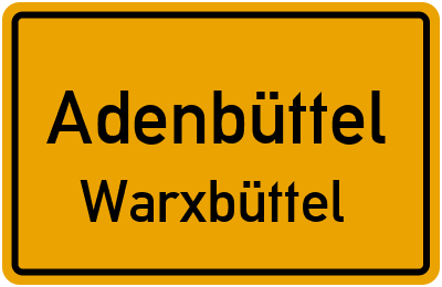Ortsschild Adenbüttel Warxbüttel