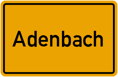Ortsschild von Adenbach in Rheinland-Pfalz