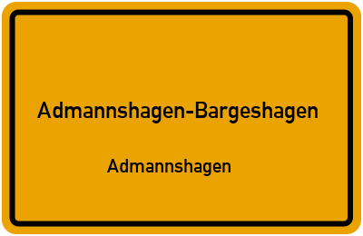 Straßenverzeichnis Admannshagen-Bargeshagen Admannshagen