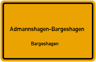 Straßenverzeichnis Admannshagen-Bargeshagen Bargeshagen
