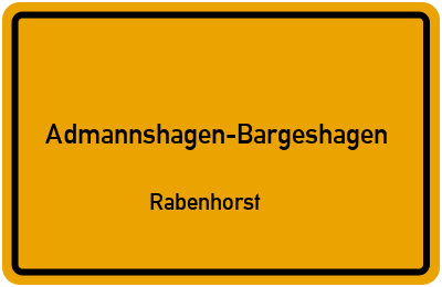 Straßenverzeichnis Admannshagen-Bargeshagen Rabenhorst
