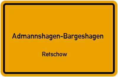 Straßenverzeichnis Admannshagen-Bargeshagen Retschow