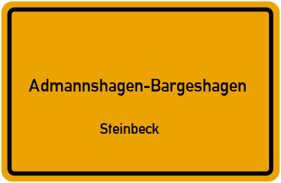 Straßenverzeichnis Admannshagen-Bargeshagen Steinbeck