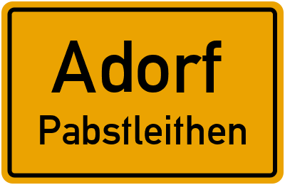 Straßenverzeichnis Adorf Pabstleithen