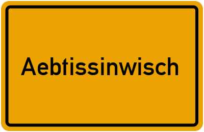 Ortsschild von Gemeinde Aebtissinwisch in Schleswig-Holstein
