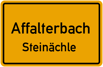 Ortsschild Affalterbach Steinächle