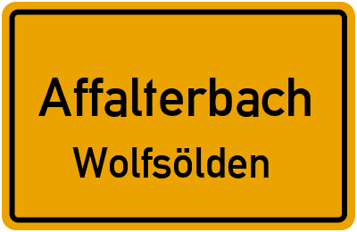 Ortsschild Affalterbach Wolfsölden