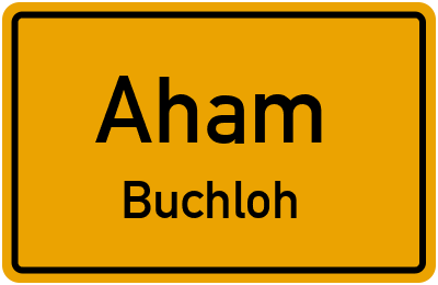 Ortsschild Aham Buchloh