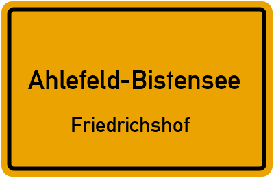 Straßenverzeichnis Ahlefeld-Bistensee Friedrichshof