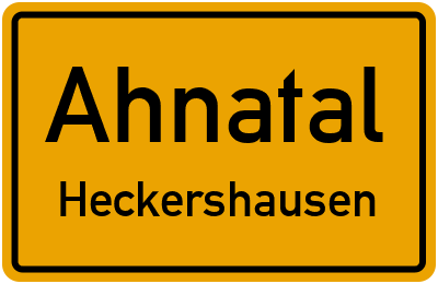 Ortsschild Ahnatal Heckershausen