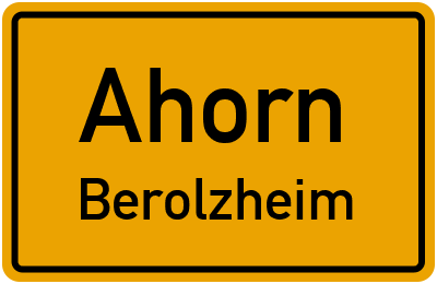 Ortsschild Ahorn Berolzheim