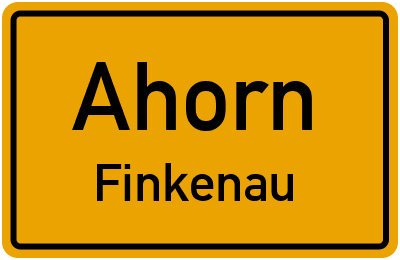 Ortsschild Ahorn Finkenau
