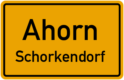 Ortsschild Ahorn Schorkendorf