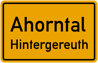 Straßenverzeichnis Ahorntal Hintergereuth