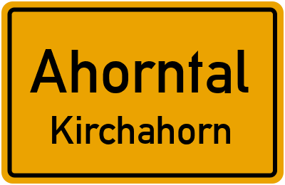 Straßenverzeichnis Ahorntal Kirchahorn