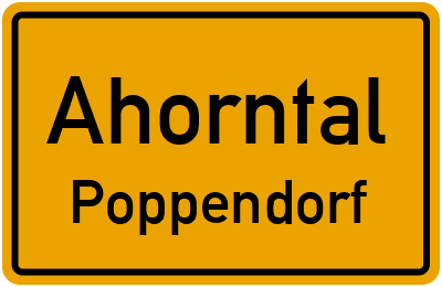 Ortsschild Ahorntal Poppendorf