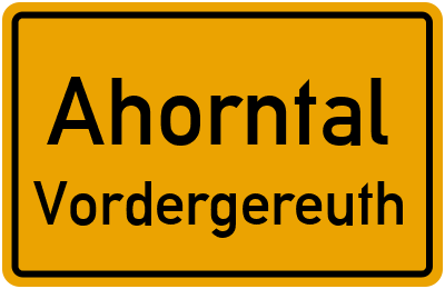 Straßenverzeichnis Ahorntal Vordergereuth