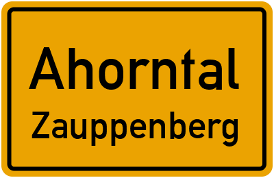 Straßenverzeichnis Ahorntal Zauppenberg