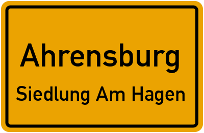 Straßenverzeichnis Ahrensburg Siedlung Am Hagen