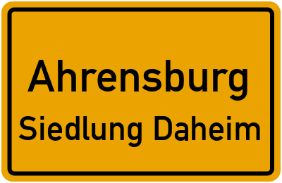 Straßenverzeichnis Ahrensburg Siedlung Daheim