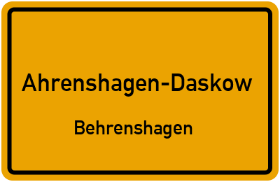 Straßenverzeichnis Ahrenshagen-Daskow Behrenshagen
