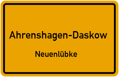 Straßenverzeichnis Ahrenshagen-Daskow Neuenlübke