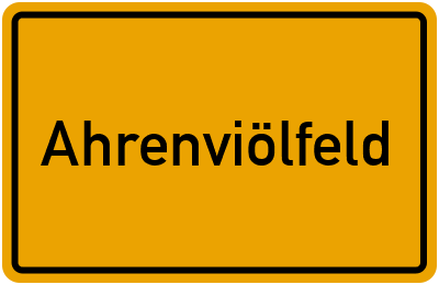 Ortsschild von Gemeinde Ahrenviölfeld in Schleswig-Holstein