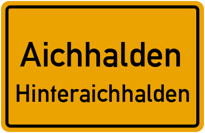Straßenverzeichnis Aichhalden Hinteraichhalden