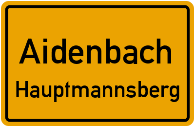 Straßenverzeichnis Aidenbach Hauptmannsberg