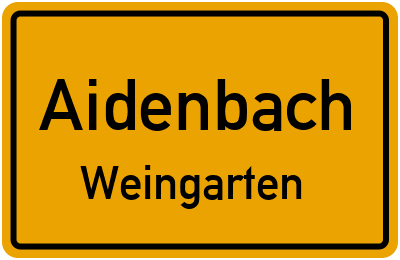 Straßenverzeichnis Aidenbach Weingarten